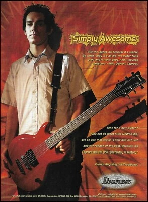 Taproot Mike DeWolf 2001 Ibanez AX electric guitar ad 8 x 11 advertisement - Image 1 of 3