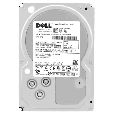 Dell 2TB HUA722020ALA330 7200RPM 32MB Sata II 3,5" Zoll 09CF6R - Bild 1 von 4