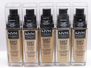 3 X NYX CAN'T STOP WON'T STOP 24HR FULL COVERAGE FOUNDATION 30ML - CHOOSE SHADE - Picture 1 of 30