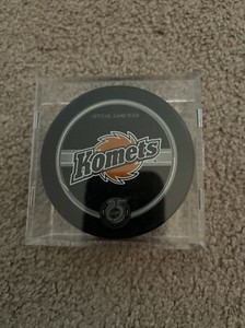 Fort Wayne Komets Official ECHL Game Hockey Puck In Cube