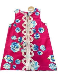 Girls Mud Pie Pink Floral Embroidered Shift Dress NWT 12-18 Months - Picture 1 of 3
