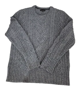 Suéter Banana Republic Para Hombres XL AZUL Mezcla Merino Tejido con Cable Pesado Manga Larga - Imagen 1 de 11