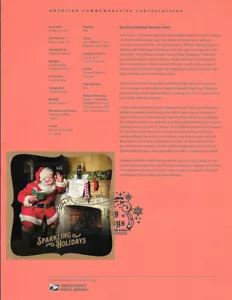 #1835 (50c} Forever Sparkling Holidays Weihnachtsmänner #5336 Block Souvenir Page - Bild 1 von 1