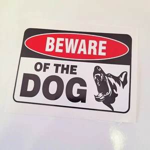 4 stickers - BEWARE OF THE DOG - security sign warning door window HIGH QUALITY - Picture 1 of 1