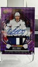 2022-23 Allure Hockey Victor Hedman Purple Diamond Auto Patch /10 Damaged