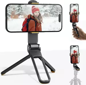 Phone Tripod, Foldable Mini Desk Stand with 360° Phone Holder & Cold Shoe, Pocke - Picture 1 of 12
