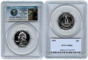 1962 Washington Quarter 25C PCGS PR66 - Picture 1 of 1