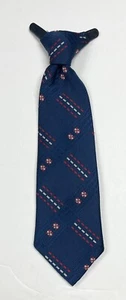 Vintage over 20 years! Boy's Clip-On Tie Red White Blue Squares Polyester 12" - Picture 1 of 5