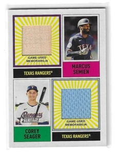 2025 Topps Heritage Marcus Semien & Corey Seager doppia reliquia #DPMRC-SSE - Foto 1 di 1
