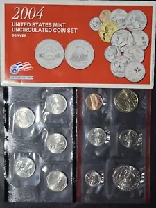 2004 P&D Mint Set Brilliant Uncirculated US with Envelopes & COAs (22 Coin Set) - Picture 1 of 4