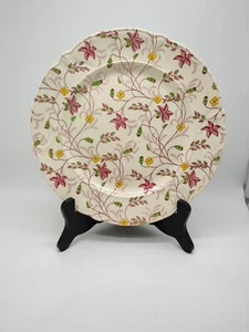 TAYLOR SMITH & TAYLOR Chelsea Chintz Dinner Plate Pink Floral Made In USA - Picture 1 of 7