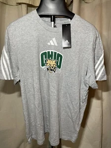 Mens Adidas Ohio University 3-Stripe Tee - Picture 1 of 1