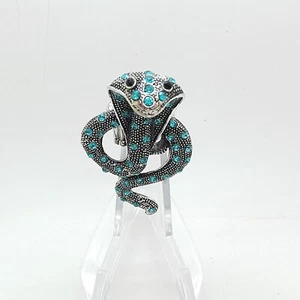 Schlangenring Cocktail Ring verstellbar Stretch Band Strass Unisex Ring 800108 - Bild 1 von 5