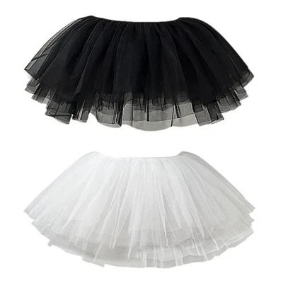 Damen 6 Lagen Tüll Plissee Tutus Rock Petticoat Unterrock für Party Kostüm - Bild 1 von 4