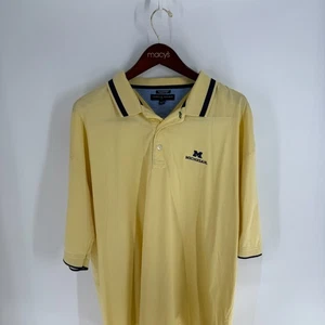 Tommy Hilfiger Golf NCAA Michigan Wolverines Logo Polo Shirt Yellow Size XXL - Picture 1 of 9