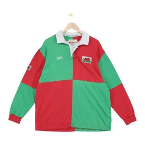 Vintage Cotton Traders Wales Rugby Shirt Mens Size XL Red 90s Check Long Sleeve - Picture 1 of 15