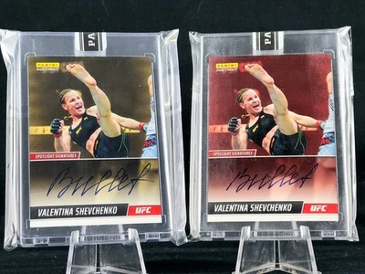 UFC Valentina Shevchenko 2022 Spotlight Signatures dorado/10 + rojo/25 autógrafo Foto 1 de 2