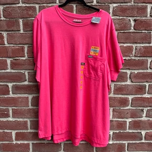 Ariat Ladies Rebar Workman Logo Graphic Teaberry Pink T-Shirt 3X NEW - Picture 1 of 8