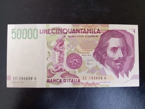 50.000 Lire Bernini 2 Tipo Lettera E FDS Doppia EE - Foto 1 di 4