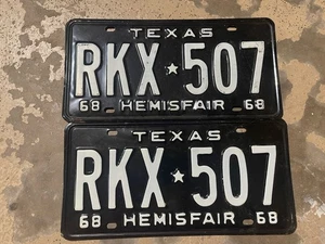1968 TEXAS  LICENSE PLATES RKX 507 - Picture 1 of 1