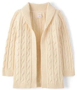 Gymboree Girl Size 6 Cable Knit Cardigan Long Length Frappe School New With Tags - Picture 1 of 4
