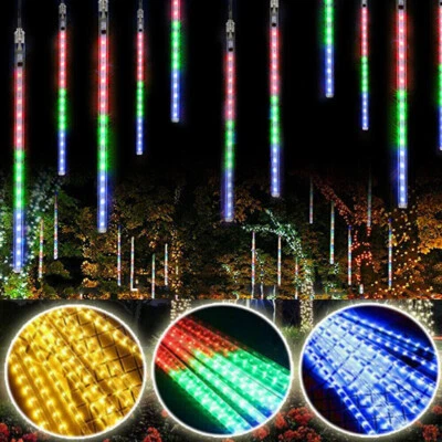 KWENTERPRISE 192/288 LED Meteor Shower Lights Fairy String Light Falling Rain Tree Xmas Party