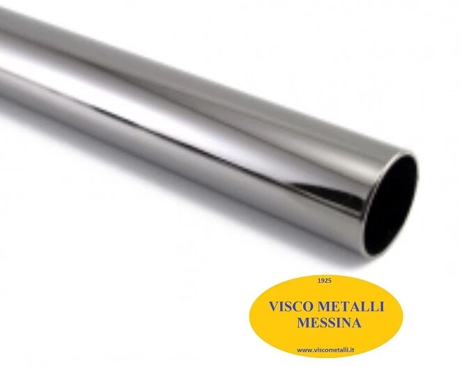 Tubo tondo acciaio cromato misure varie arredamento tenda fai da te casa brico  - Immagine 1 di 1