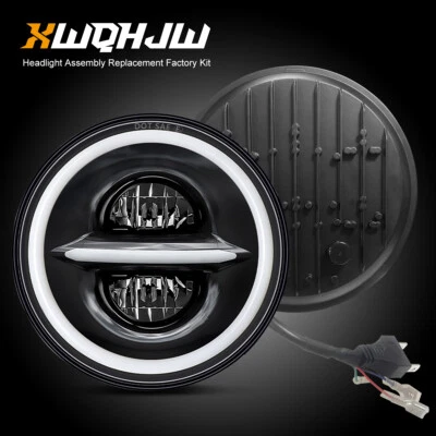 DOT Approved 7" inch Round LED Headlights Halo DRL For Jeep Wrangler JK TJ CJ LJ - Image 1 of 4