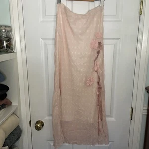 Sonia Fortuna NWT 100% Silk Balletcore Light Pink Long Maxi Skirt Medium - Picture 1 of 7