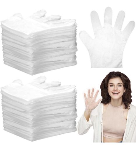 Dingion 4000 Pack Disposable Gloves Plastic PE Latex Free Size M