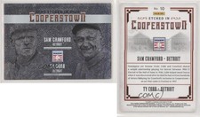 2015 Panini Cooperstown Etched in Cooperstown Dual Ty Cobb Sam Crawford #10 HOF