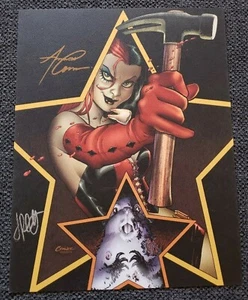 HARLEY QUINN IMPRESIÓN FIRMADA A MANO AUTOMÁTICA/AMANDA CONNER Y JIMMY PALMIOTTI CON CERTIFICADO DE AUTENTICIDAD - Imagen 1 de 1
