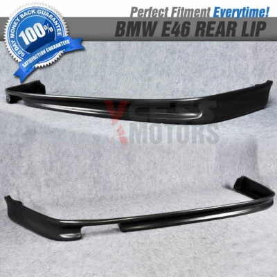 Fit 99-01 BMW E46 Sedan Type-H Unpainted Black Rear Bumper Lip Spoiler PU Foto 1 de 2