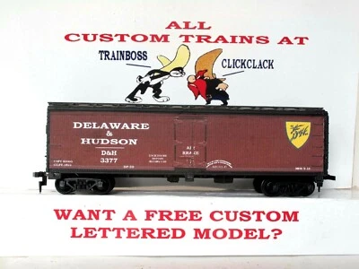 HO SCALE CUSTOM LETTERED DELAWARE & HUDSON RR REEFER ALSO AVAIL IN O SCALE - Image 1 of 4