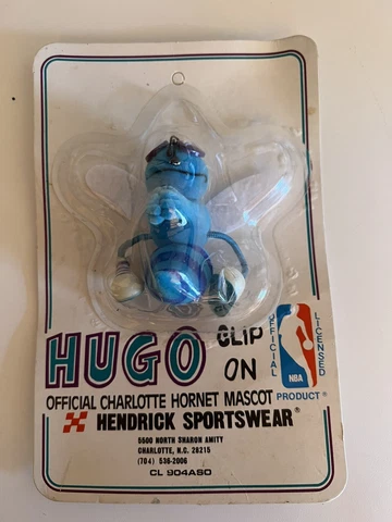 Vintage Charlotte Hornets Hugo Clip On Hendrick Sportswear on card 90’s Cover