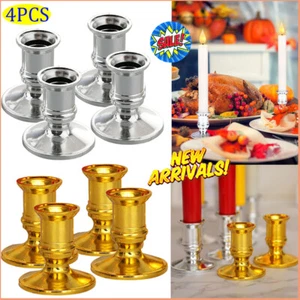 4X Single Straight Taper Candle Stick Holders Table Candles Party Dinning Decor - Picture 1 of 15