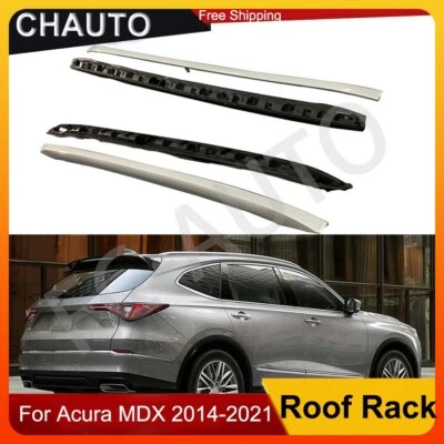 Riel portaequipajes de techo de 2 piezas compatible con barras transversales portaequipajes Acura MDX 2014-2021 Foto 1 de 4