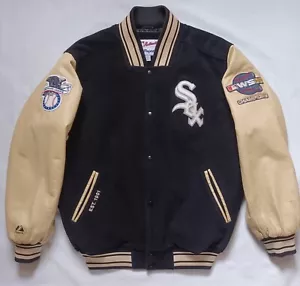 Chaqueta Majestuosa De Colección Rara Chicago White Sox WS 05 Lana Y Cuero Talla L - Imagen 1 de 13