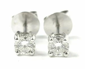 18ct White Gold Diamond Stud Earrings Round Brilliant Cut 4mm Wide 0.40ct - Picture 1 of 11