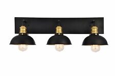 Elegant Lighting Anders Black and Brass Three-light Wall Sconce - LD8004W27BK