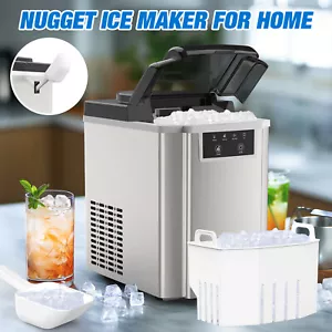 YOPOWER Nugget Ice Maker 15KG Pebble Ice Maker Machine with Self-Cleaning Silver - Picture 1 of 10