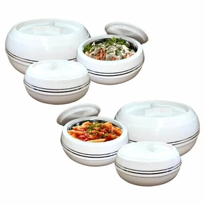 Casserole With Lockable Lid Double Wall Insulated -Teen Bhoj Mega/Super Gift Set - Picture 1 of 45