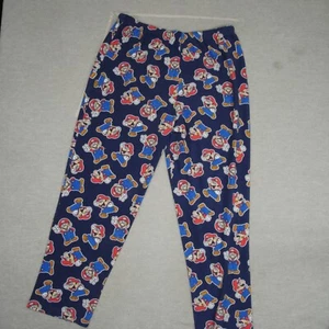Nintendo Men Sleepwear Large Blue Pajama Pants Super Mario All Over Print Y2K - Picture 1 of 10