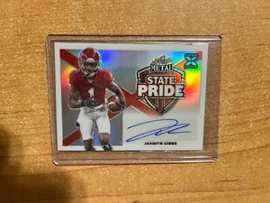 2023 Leaf Metal Football - Jahmyr Gibbs - White Prismatic State Pride Auto 2/3