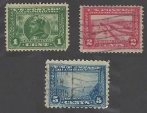 1913 Scott's #s 397, 398, 399 PAN-PACIFIC STAMPS, 1c,2c 5c stamps Used F/VF - Picture 1 of 1