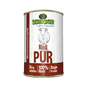 Schecker Nassfutter - 100% Rind PUR - getreidefrei - glutenfrei - 24 x 820 g - Bild 1 von 6