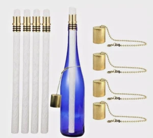 Kit de antorcha para botella de vino ligera EricX paquete de 4, incluye mechas de larga vida, soportes, tapa - Imagen 1 de 8