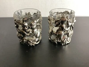 Vintage 90s Arthur Court Bunny Daffodil Votive Candle Holder (2) - Picture 1 of 5