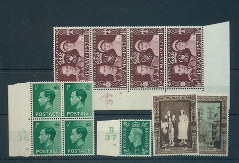 GB EVIII/ GVI Coronation Controls  MNH+ Unused / KRA332s Cover