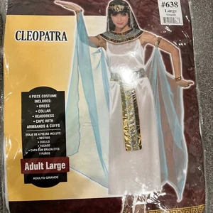 Adult Cleopatra Egyptian Queen Halloween Costume 4 PCs, Size Adult Large 10-12 - Picture 1 of 14